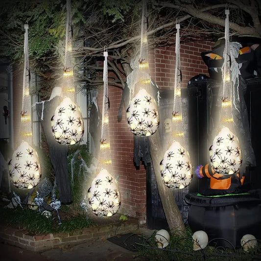 Halloween Hanging Spider Egg Sacs with LED Light