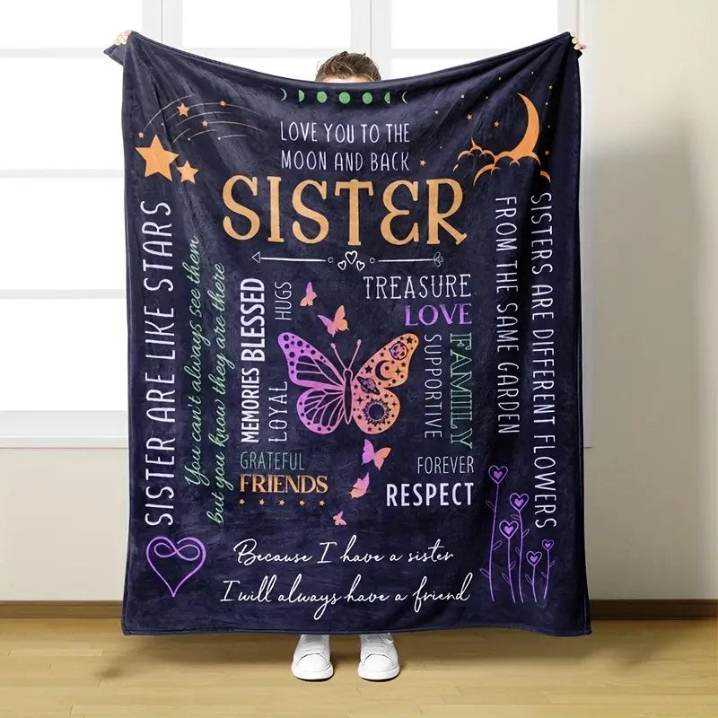 To My Sister - Love You To the Moon & Back - FREE SHIPPING QUEEN SIZE