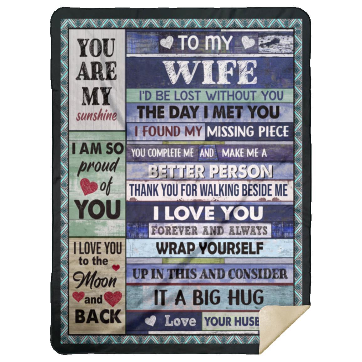 To My Wife - Love you Always Blue Plush Blanket - FREE USA SHIPPING