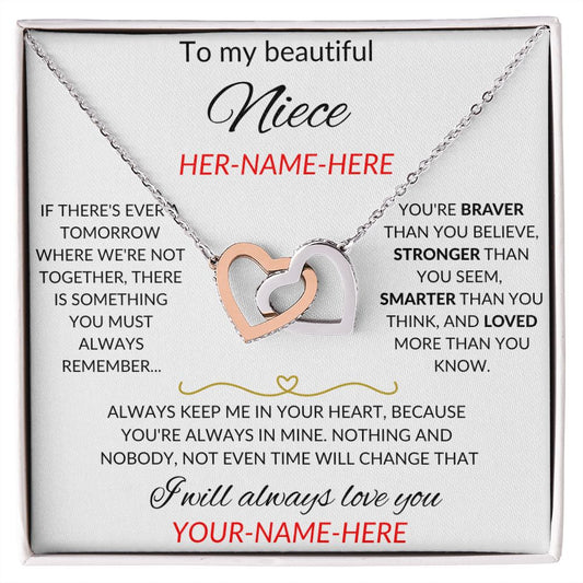 To my beautiful Niece | Double Personalization Hearts