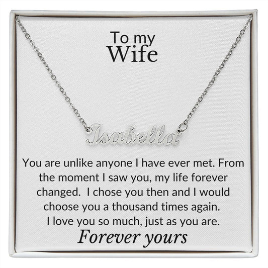 TO MY WIFE PERSONALIZED CUSTOM NAME NECKLACE