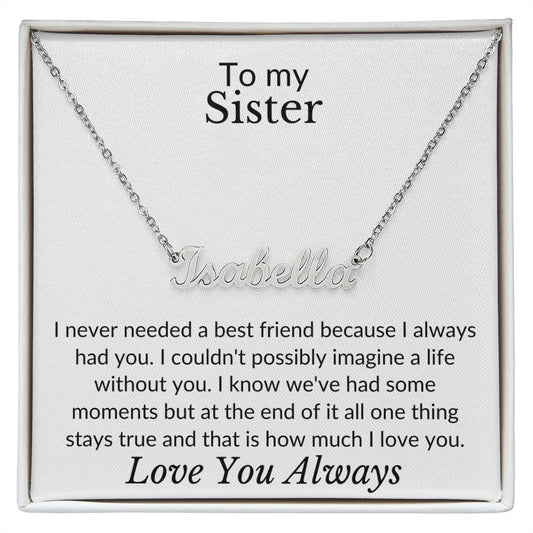 TO MY SISTER | CUSTOM PERSONALIZED NAME NECKLACE