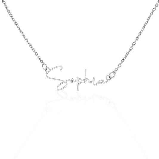 Signature Name Necklace Gift for Her birthday, personalized name necklace