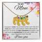 To My Mom - Grandmother and Grandchildren Personalized Birthstone Feet Necklace