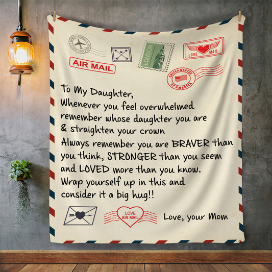 The Letter Blanket LUXURY MINK SHERPA To My daughter Love Mom Birthday Graduation Anniversary Christmas Gift for Her