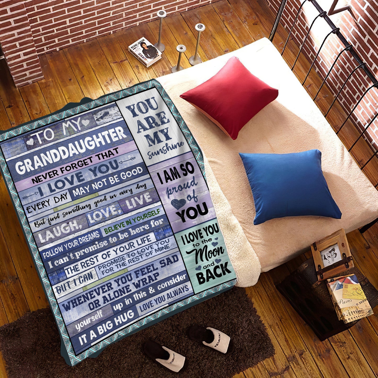 To My GrandDaughter | I'll always Love You Cozy Blue Fleece/Sherpa