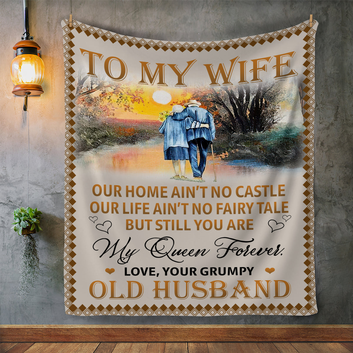 TO MY WIFE QUEEN AND GRUMPY BLANKET 2023 LIMITED EDITION