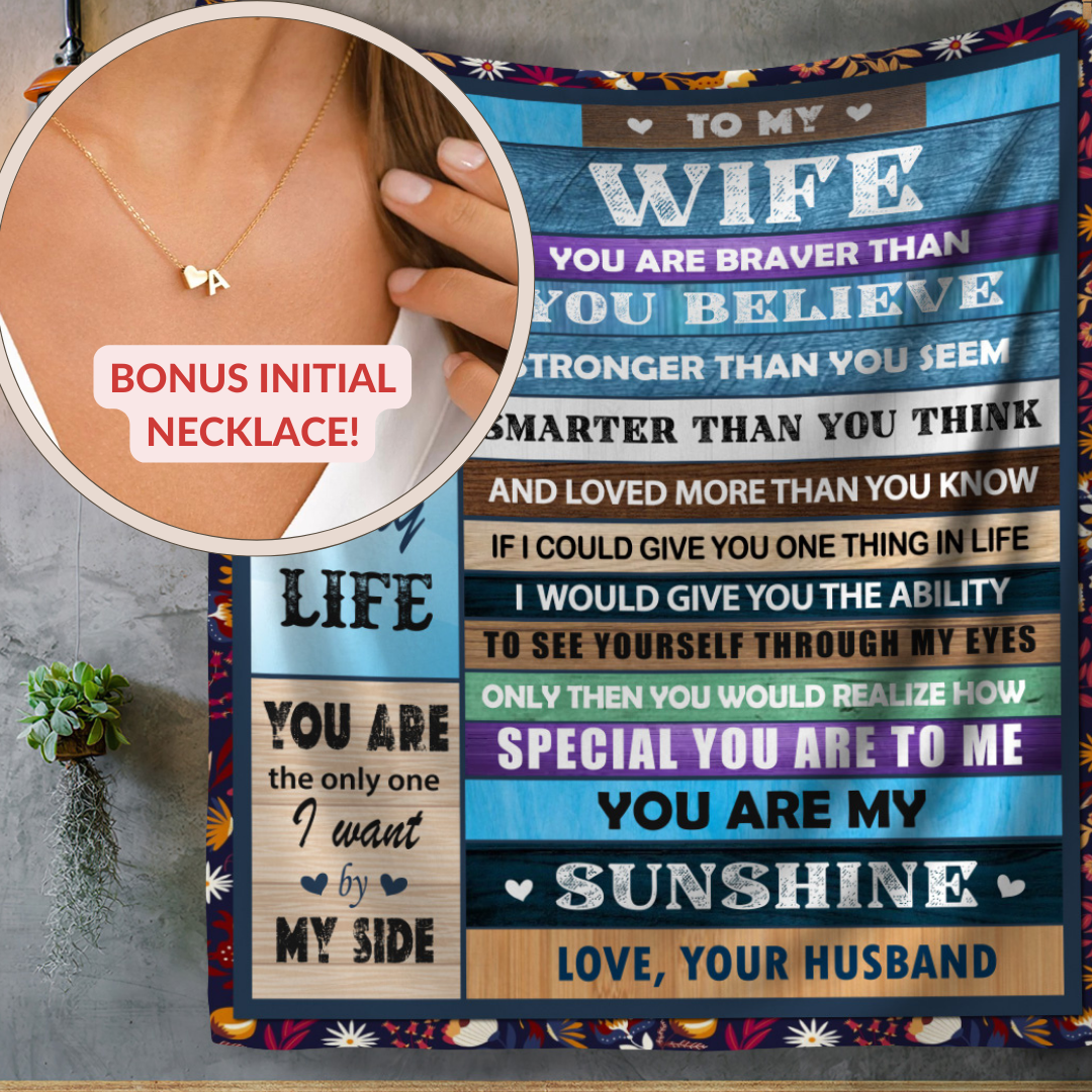 To My Wife Luxury Fleece Blanket 2023