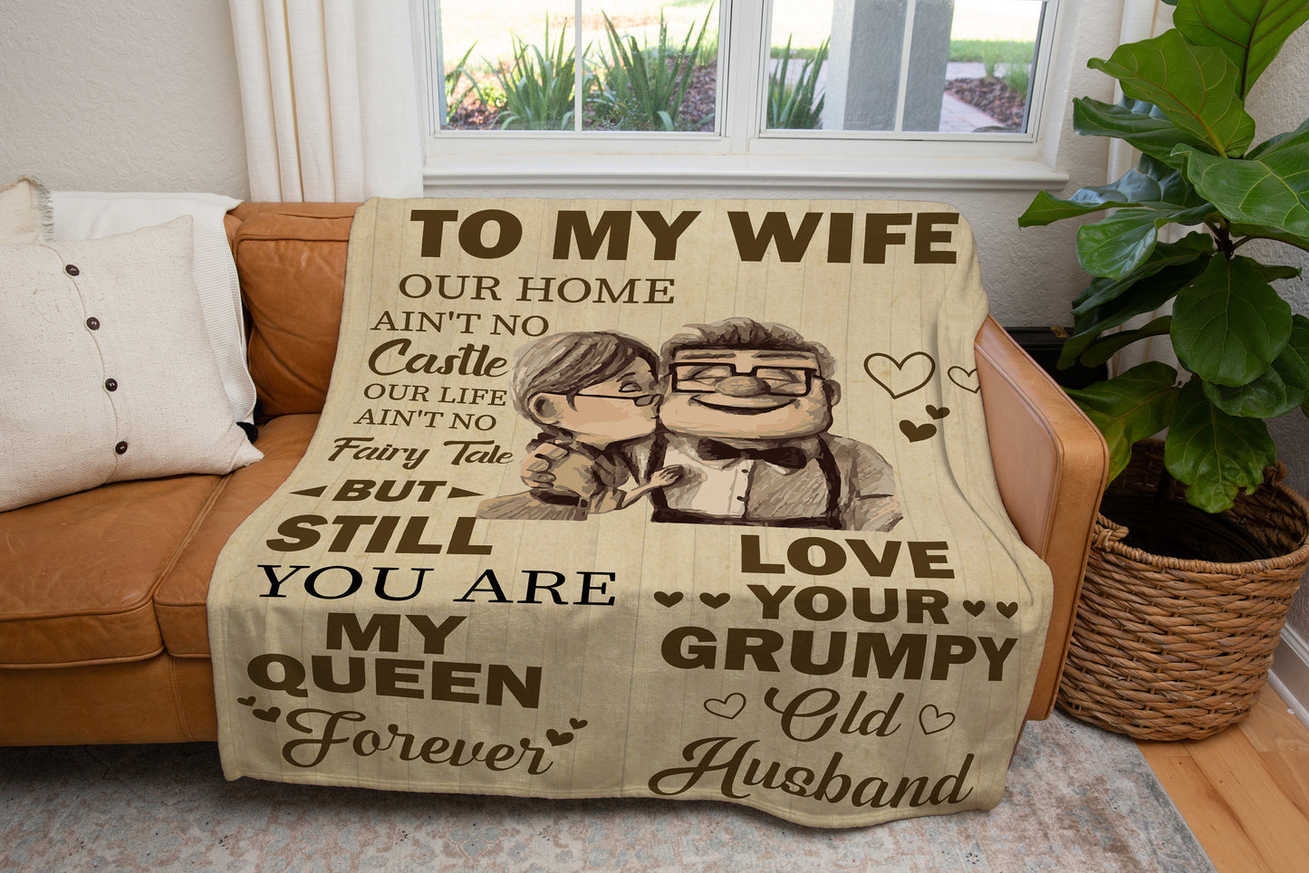 To My Wife Love Grumpy Husband Luxury Fleece - FREE SHIPPING!