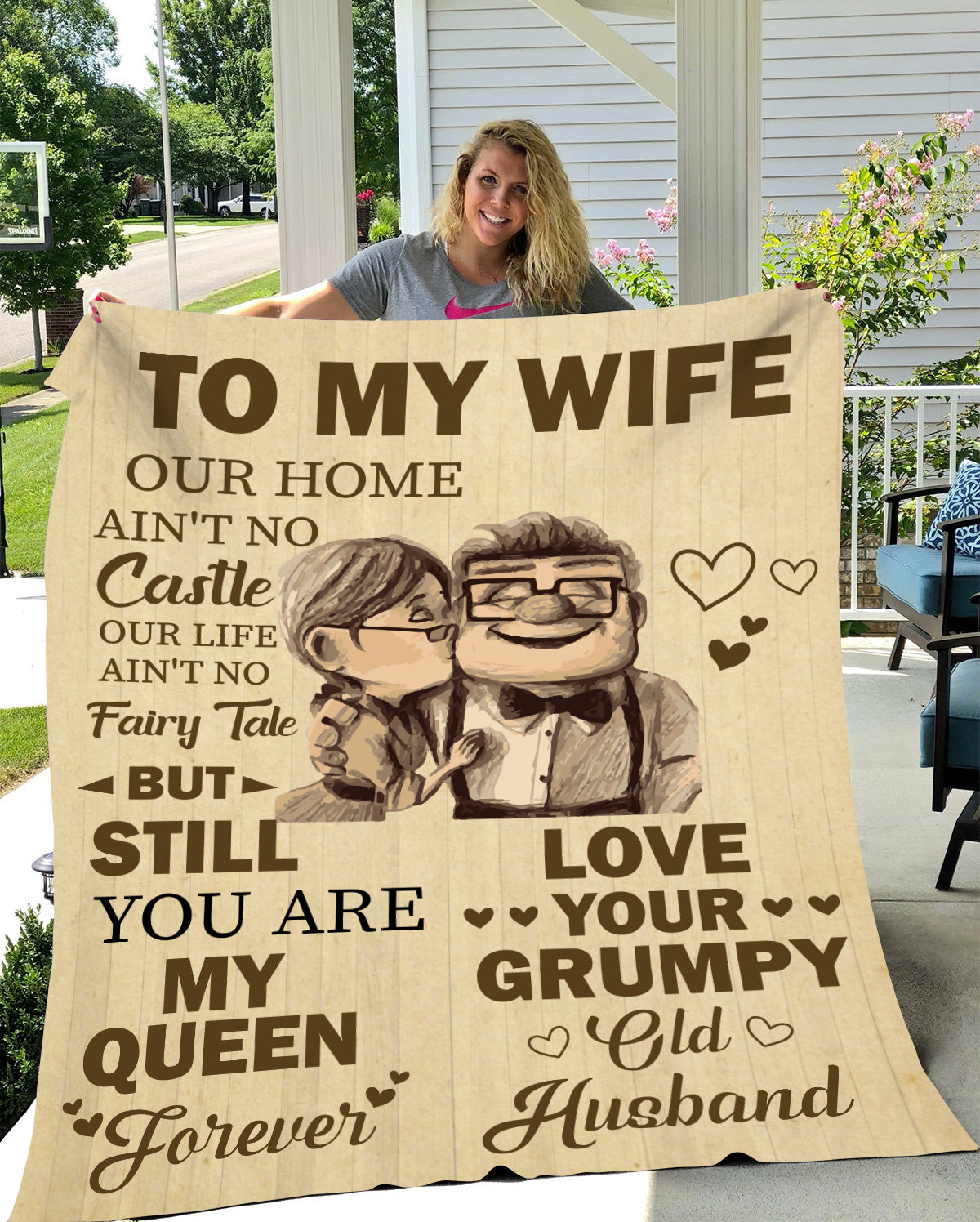 To My Wife Love Grumpy Husband Luxury Fleece - FREE SHIPPING!