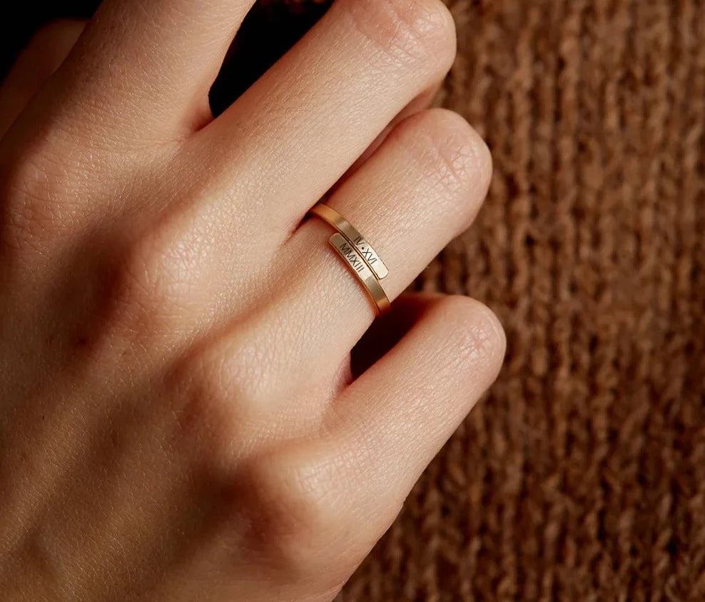 Custom Minimalist Letter Ring