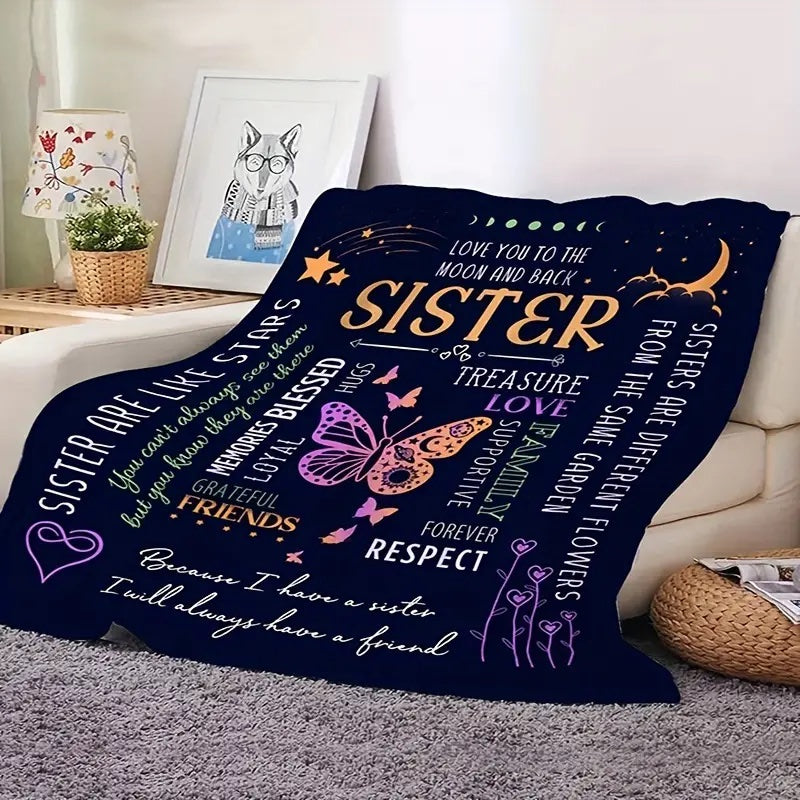 To My Sister - Love You To the Moon & Back - FREE SHIPPING QUEEN SIZE