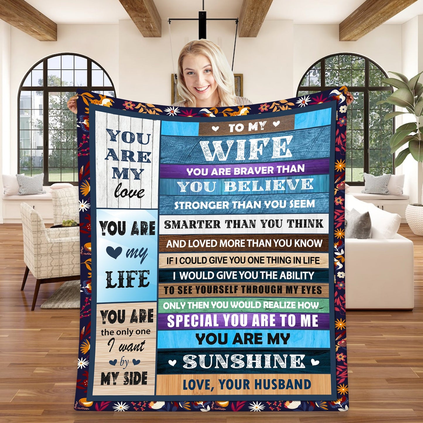 To My Wife Luxury Fleece Blanket 2023