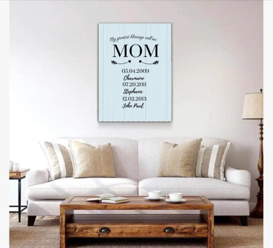 MY GREATEST BLESSINGS CALL ME MOM CUSTOM WALL ART