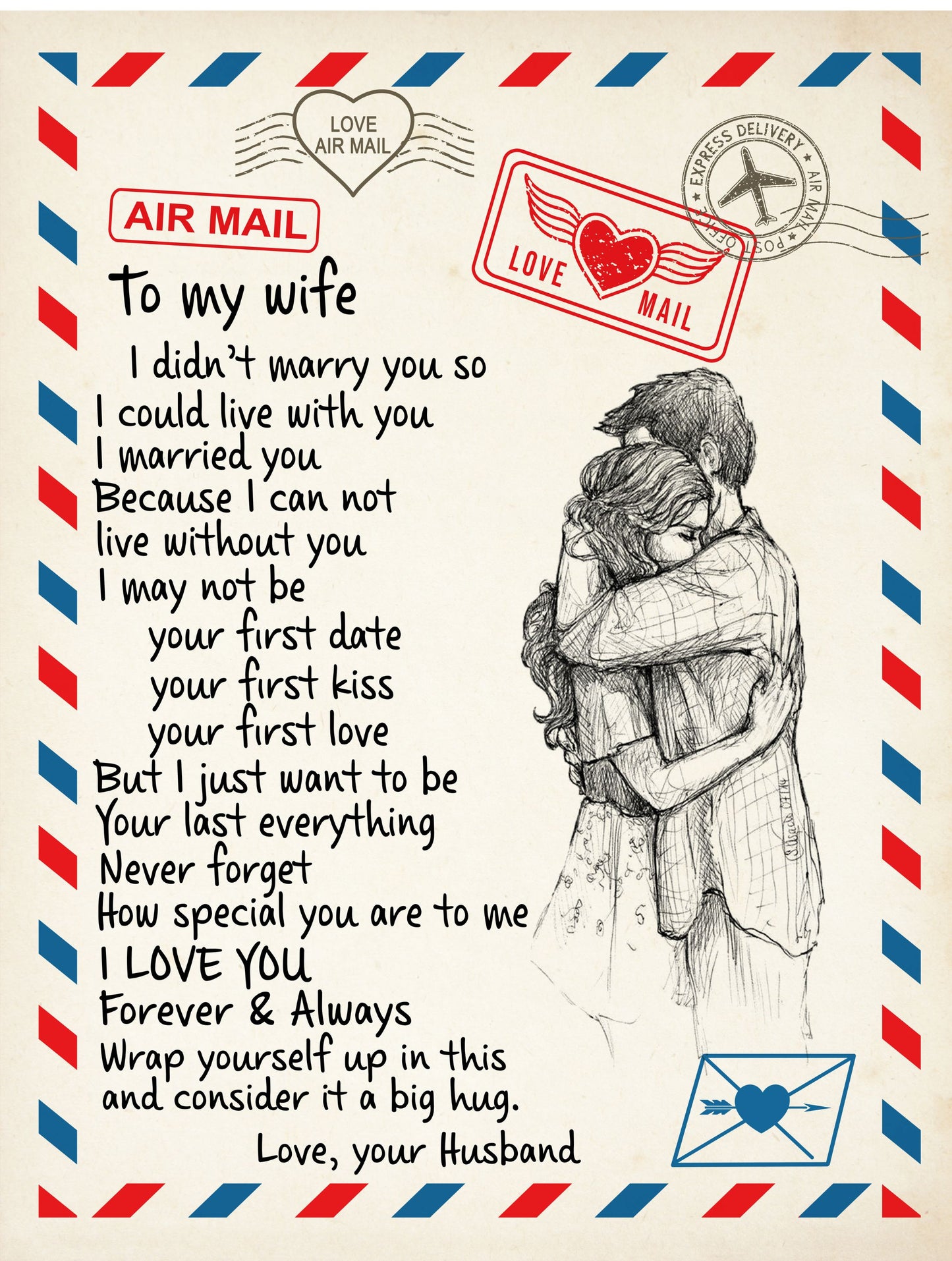 [LIMITED EDITION BLANKET - NEARLY SOLD OUT ] TO MY WIFE | LETTER LOVE BLANKET