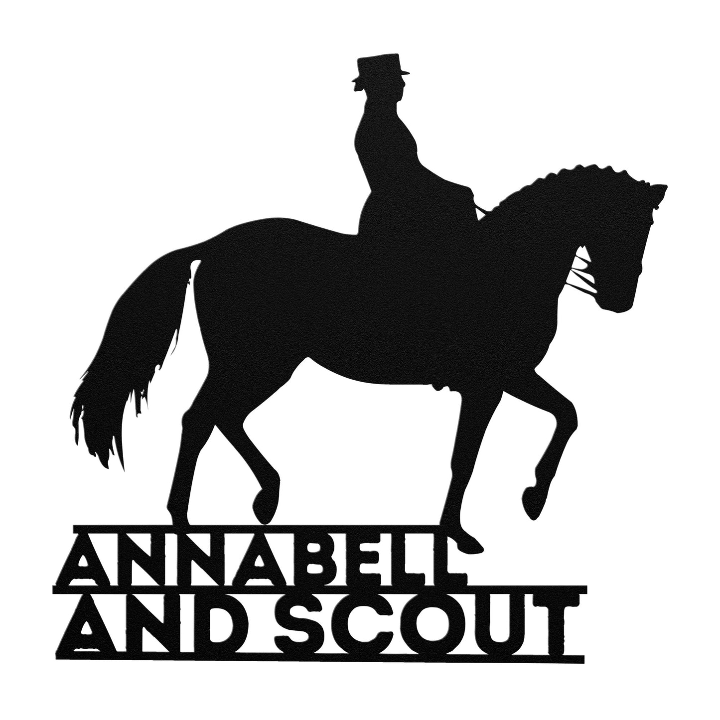 DRESSAGE METAL WALL ART PERSONALIZED DESIGN USA MADE STEEL ART