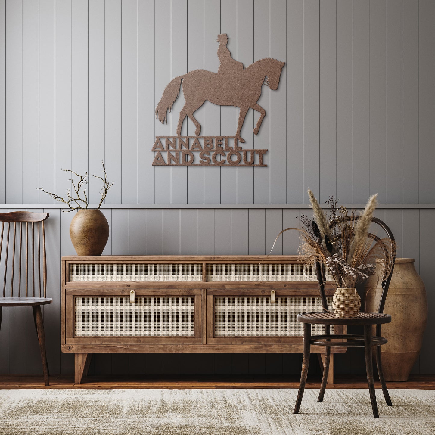 DRESSAGE METAL WALL ART PERSONALIZED DESIGN USA MADE STEEL ART
