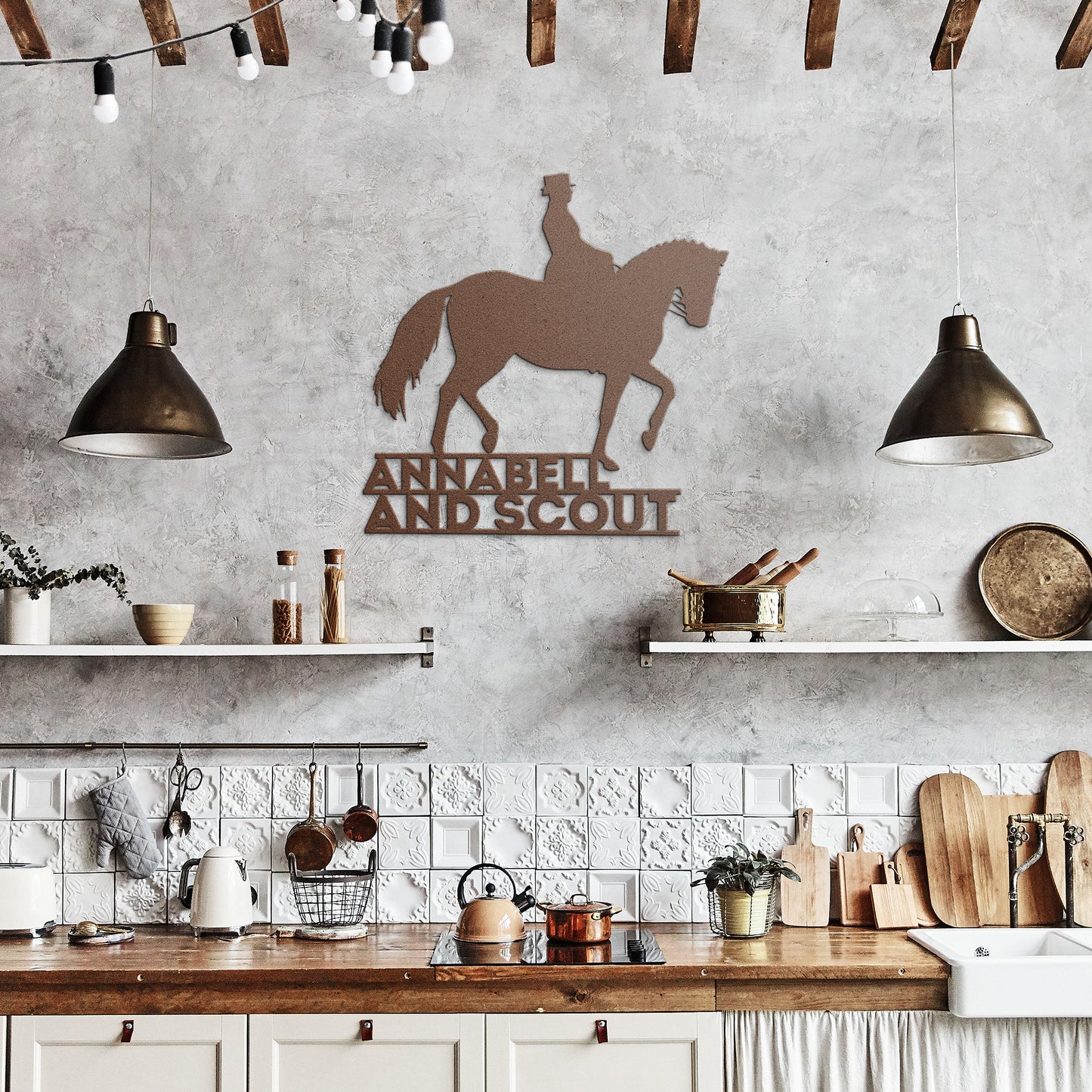 DRESSAGE METAL WALL ART PERSONALIZED DESIGN USA MADE STEEL ART