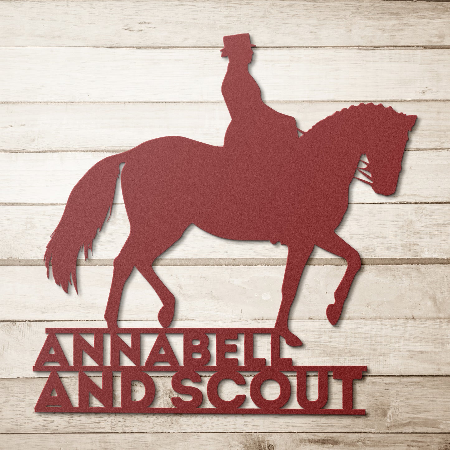 DRESSAGE METAL WALL ART PERSONALIZED DESIGN USA MADE STEEL ART