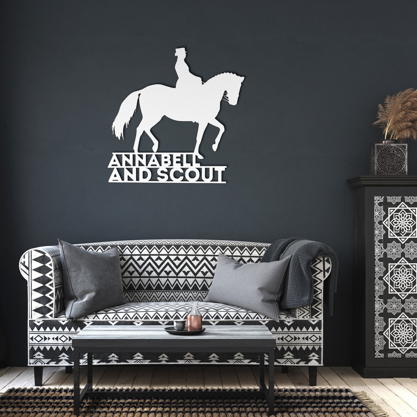 DRESSAGE METAL WALL ART PERSONALIZED DESIGN USA MADE STEEL ART