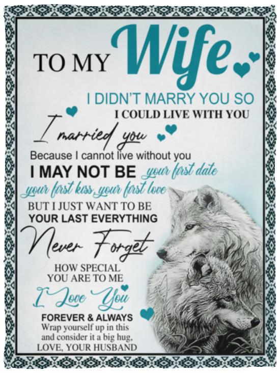 ULTRA SOFT LUXURY WIFE WOLF TRUE LOVE BLANKET