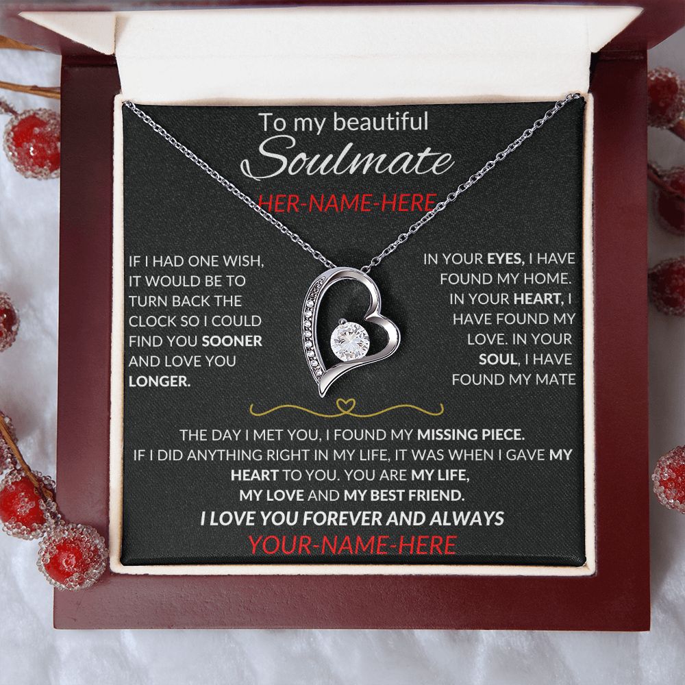 To My Beautiful Soulmate | Limited Edition Personalized Heart | Black