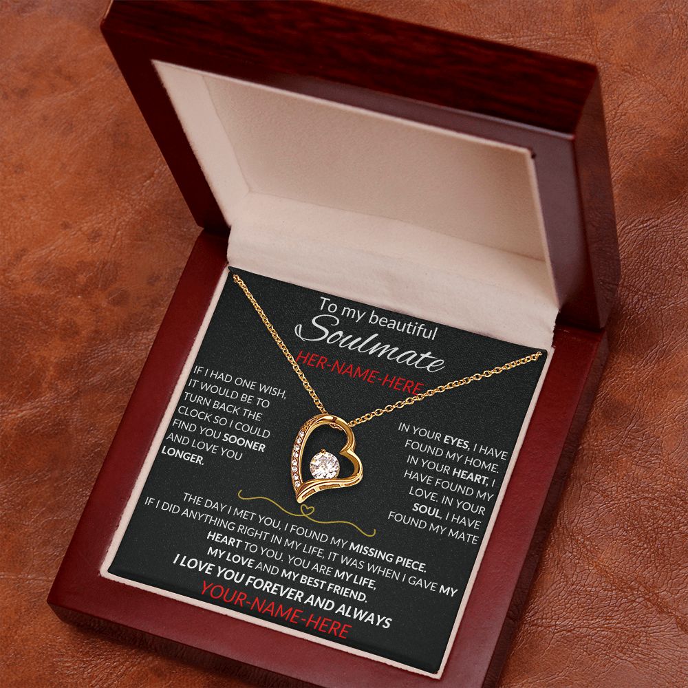 To My Beautiful Soulmate | Limited Edition Personalized Heart | Black
