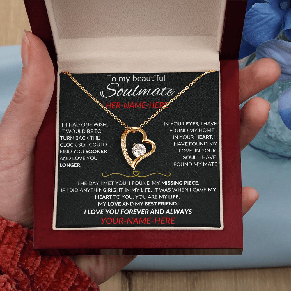 To My Beautiful Soulmate | Limited Edition Personalized Heart | Black