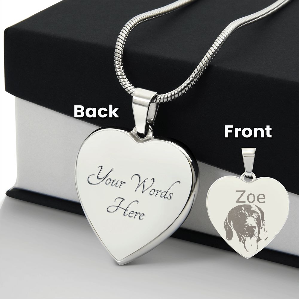 Custom Pet Portrait Necklace! Perfect Gift for Cat or Dog Lovers! Personalized with their name!