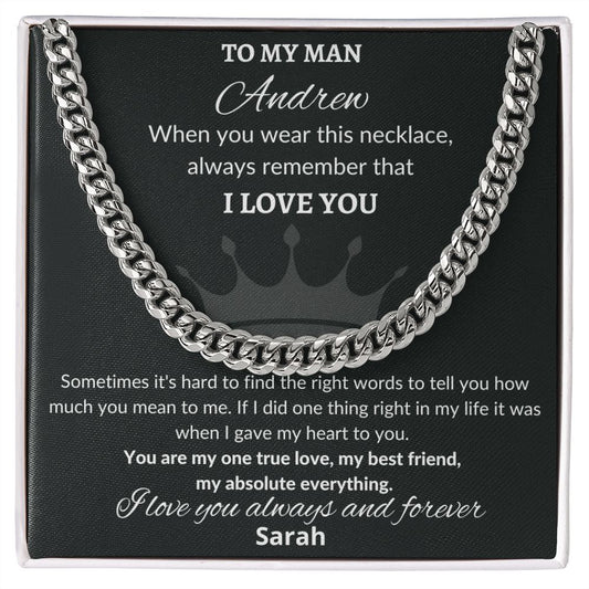 TO MY MAN Personalized names | Always love you
