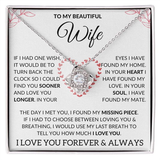 TO MY BEAUTIFUL WIFE | ONE WISH HEART AND SOUL MY MISSING PIECE
