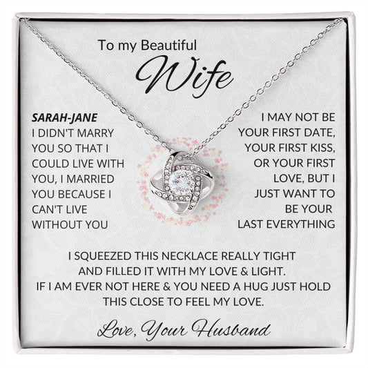 To My Beautiful Wife | Personalized | Never live without you necklace