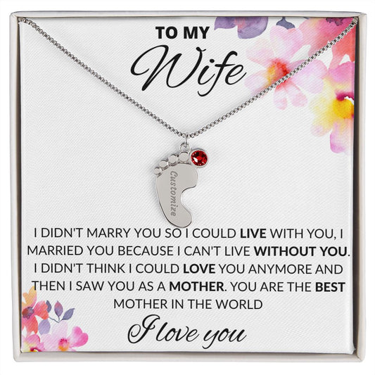 To My Wife | Personalized Custom Feet Necklace