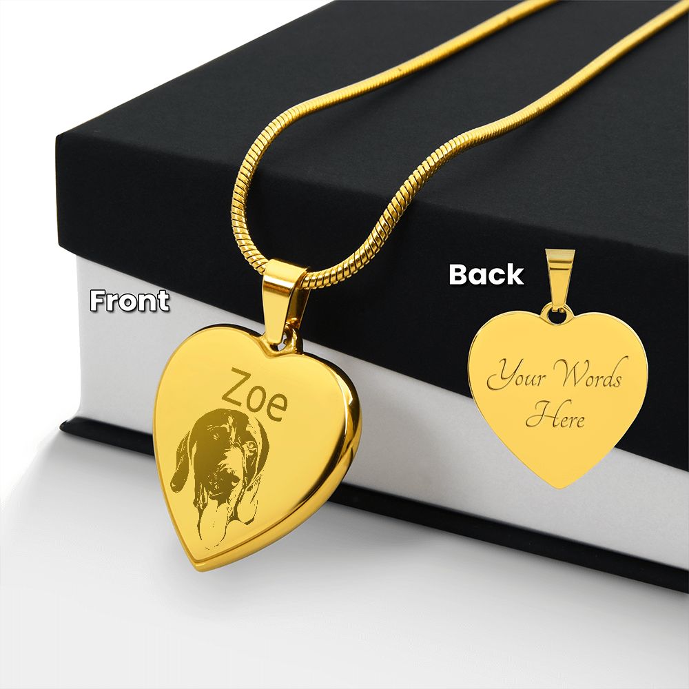 Custom Pet Portrait Necklace! Perfect Gift for Cat or Dog Lovers! Personalized with their name!