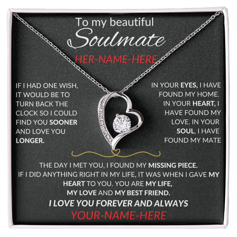 To My Beautiful Soulmate | Limited Edition Personalized Heart | Black