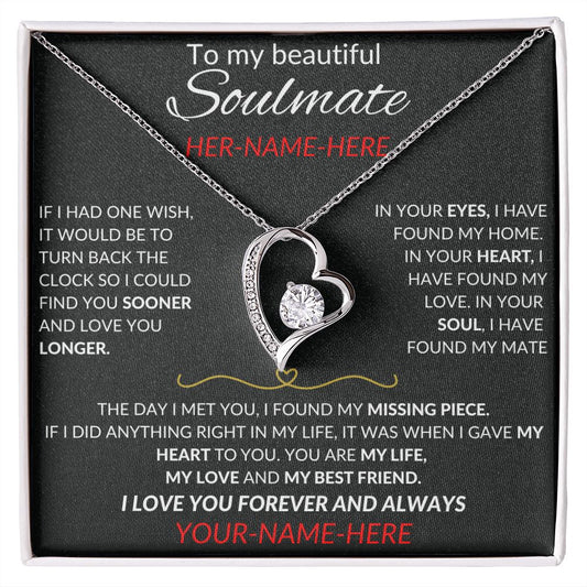 To My Beautiful Soulmate | Limited Edition Personalized Heart | Black
