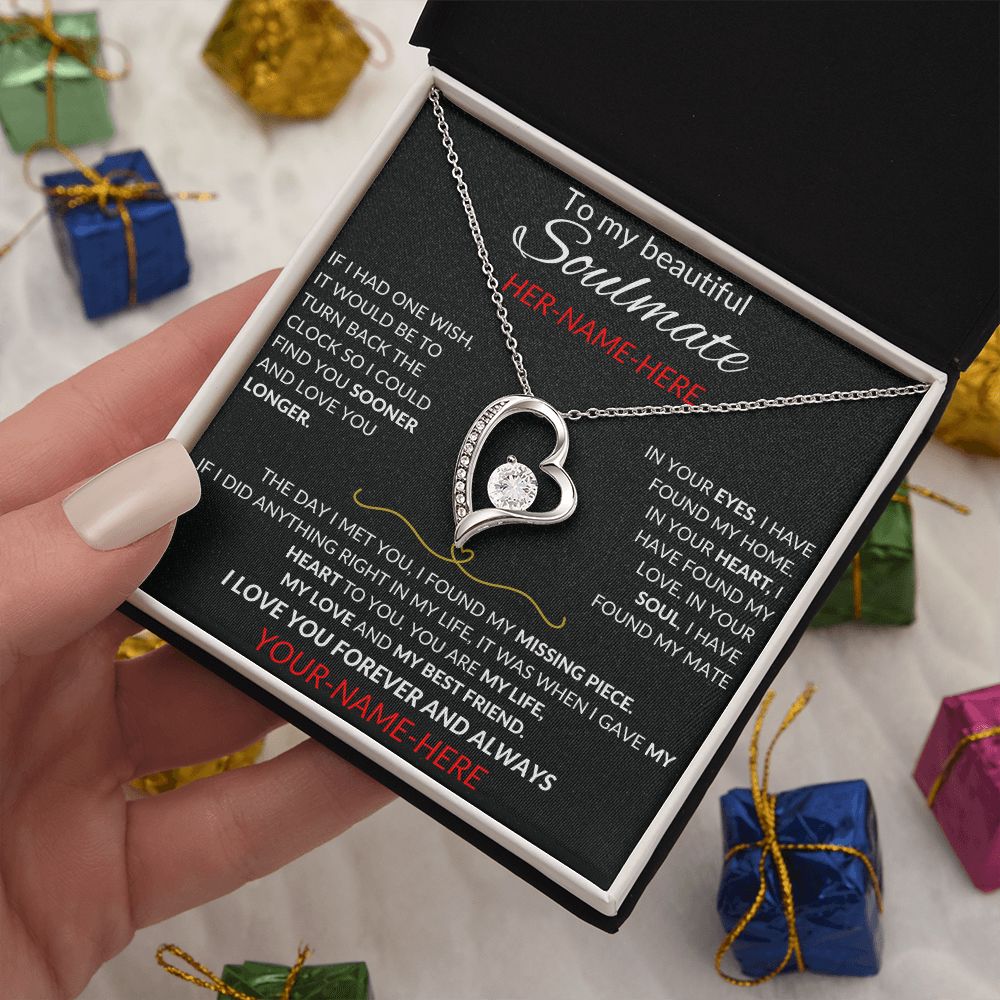 To My Beautiful Soulmate | Limited Edition Personalized Heart | Black