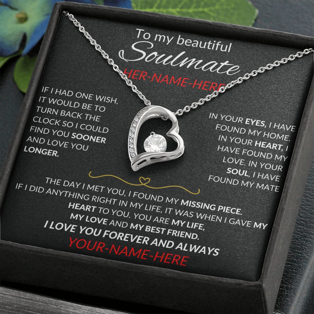 To My Beautiful Soulmate | Limited Edition Personalized Heart | Black