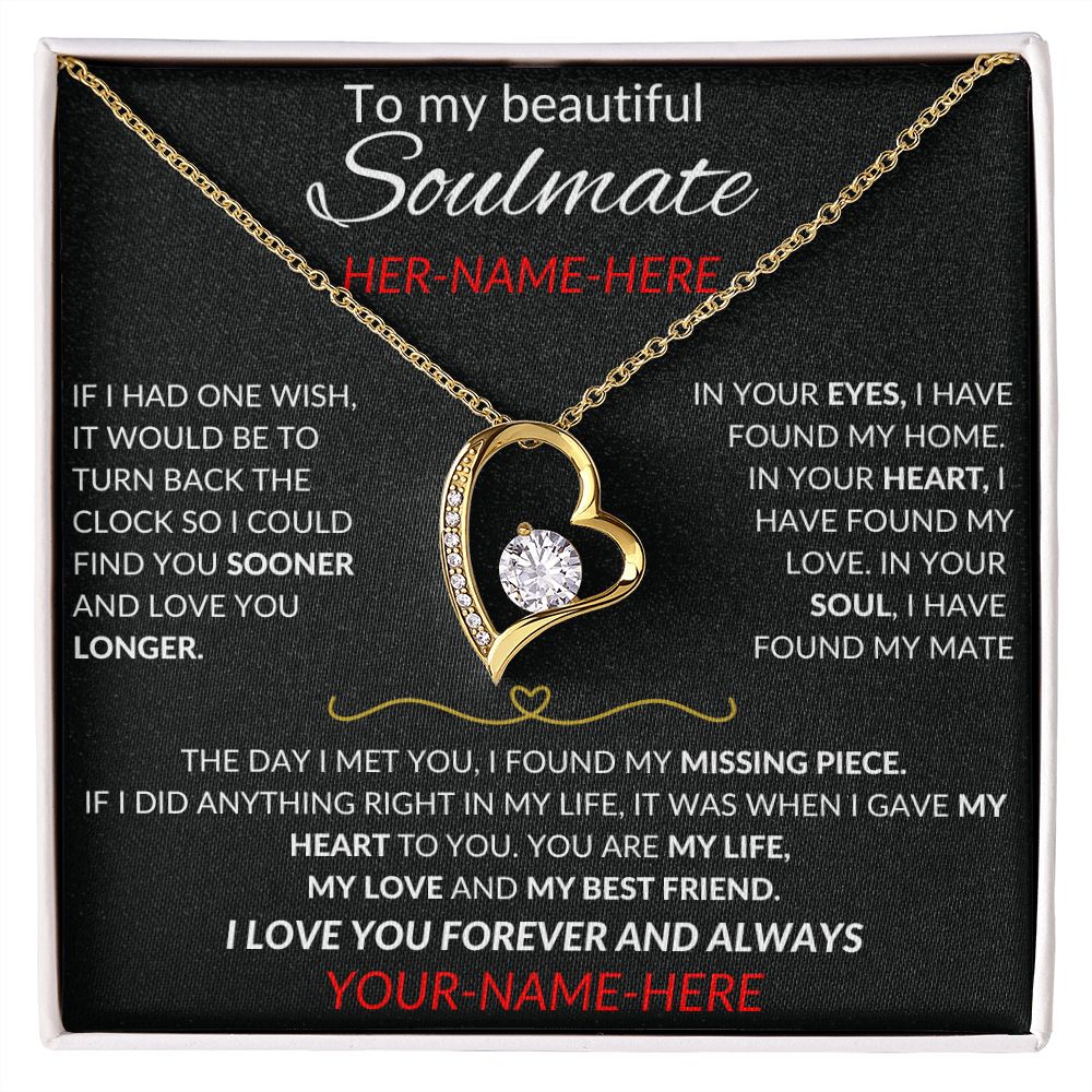 To My Beautiful Soulmate | Limited Edition Personalized Heart | Black