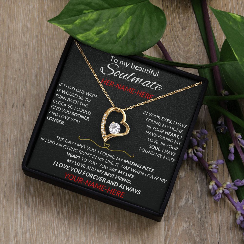 To My Beautiful Soulmate | Limited Edition Personalized Heart | Black