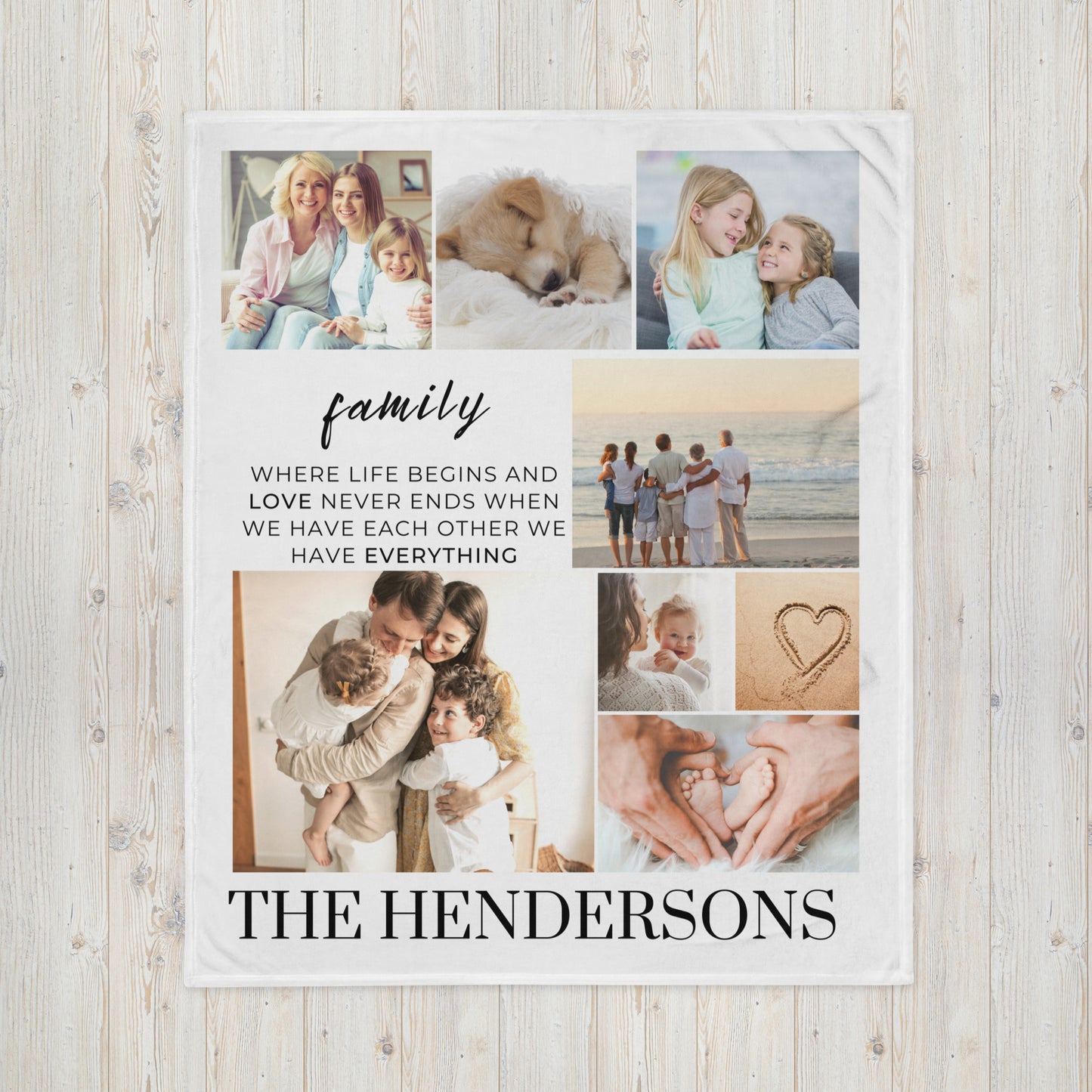 PERSONALIZED FAMILY BLANKET | Personalize ALL pictures and words